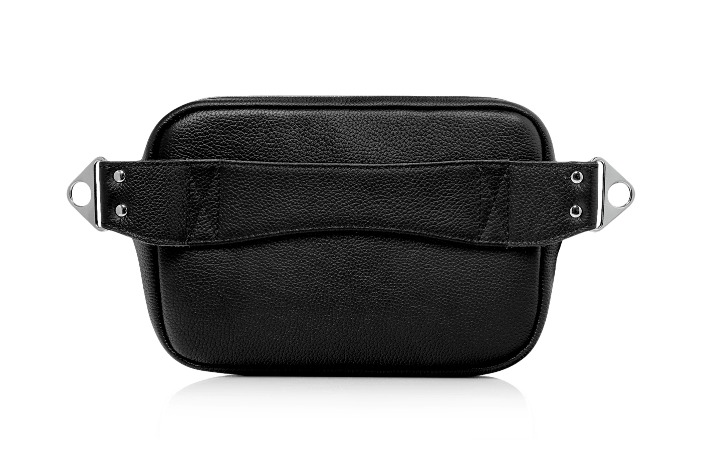 Bumbag Black ✪черная кожаная сумка на пояс российского бренда Верфь